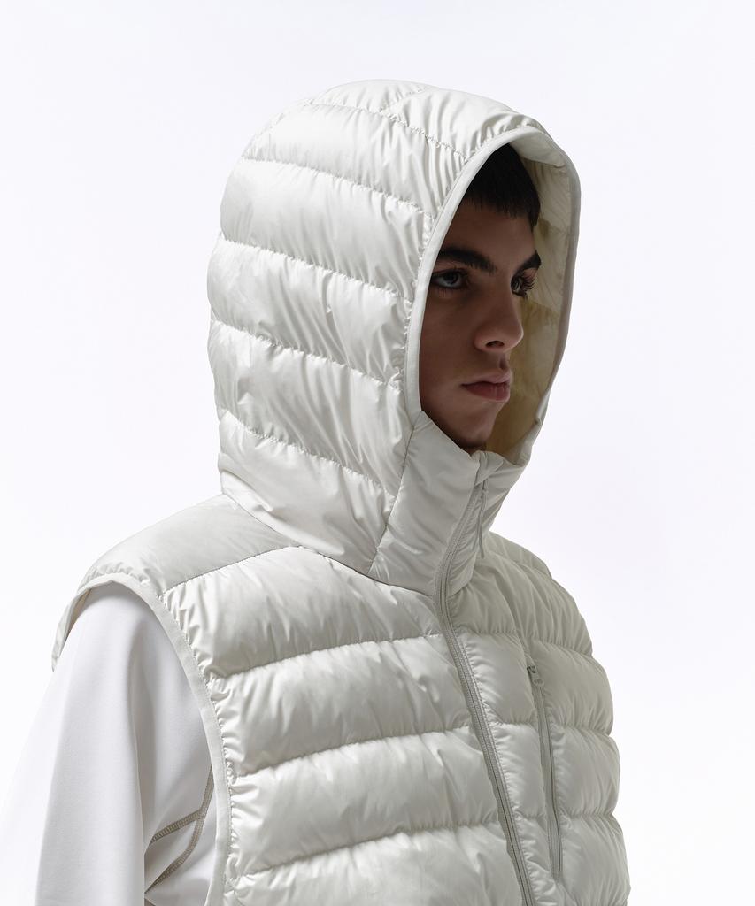 Musinsa Standard [City Leisure] Hooded Light Down Vest [Stone White]