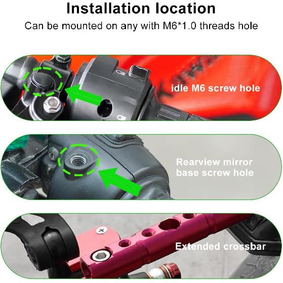 FANAUE 1'' Ball Adapter with M6 x 1.0mm Threaded, Compatible with RAM Mounts B Size 1 Inch Screw Ball Head for Bike,Motorcycle,ATV,Rearview Mirror,2