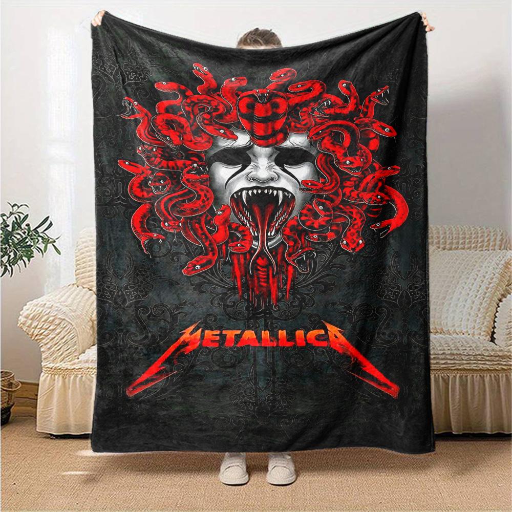 1pc Dragon guitarThemed Blanket Soft Flannel All Season Cozy Throw with Bold Graphic Print, Travel, or Holiday Gift for Family & Friends
