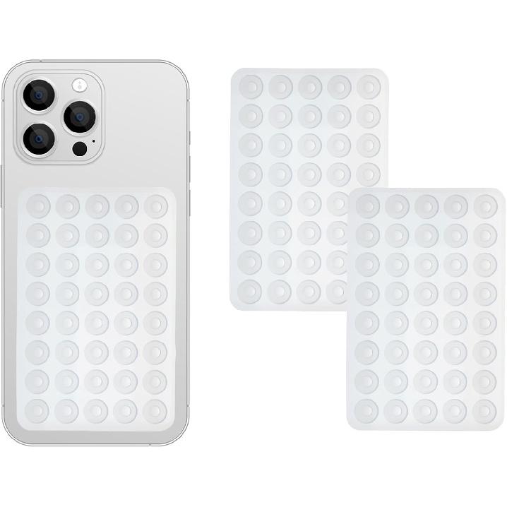 2 Pack Silicone Double-Sided Suction Grip – 40 Cups per Side, Strong Hold for iPhone, Galaxy, Pixel, Android – Hands-Free for Selfies & Videos