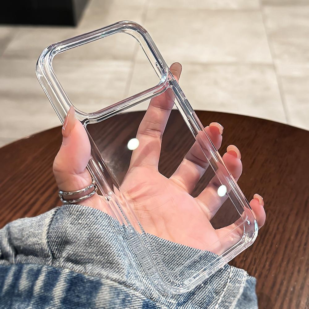 Luxury Transparent Shockproof Case For iPhone 17 16 15 14 13 12 11 Pro Max Air Plus Clear Bumper Acrylic Cases Cover