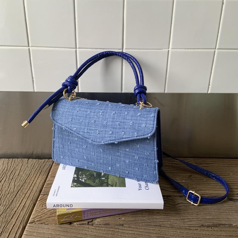 Summer Retro Portable Small Square Bag Popular Niche Design Solid Color Women's Bag Versatile Single Shoulder Diagonal Span Handbag