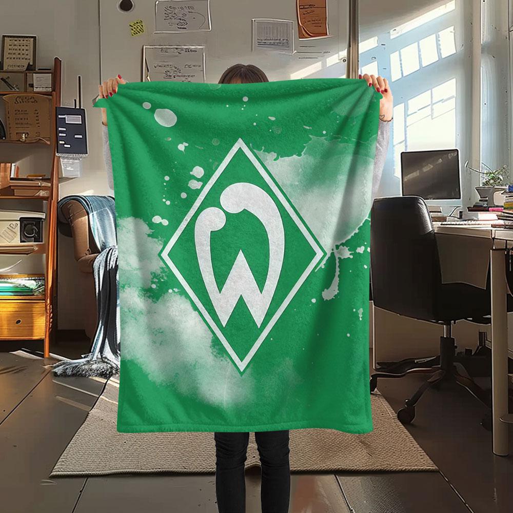 Werder Team Flanelldecke, Hohe Qualität, Bequem für Alle Jahreszeiten, Heimdekoration, Wärme und Komfort