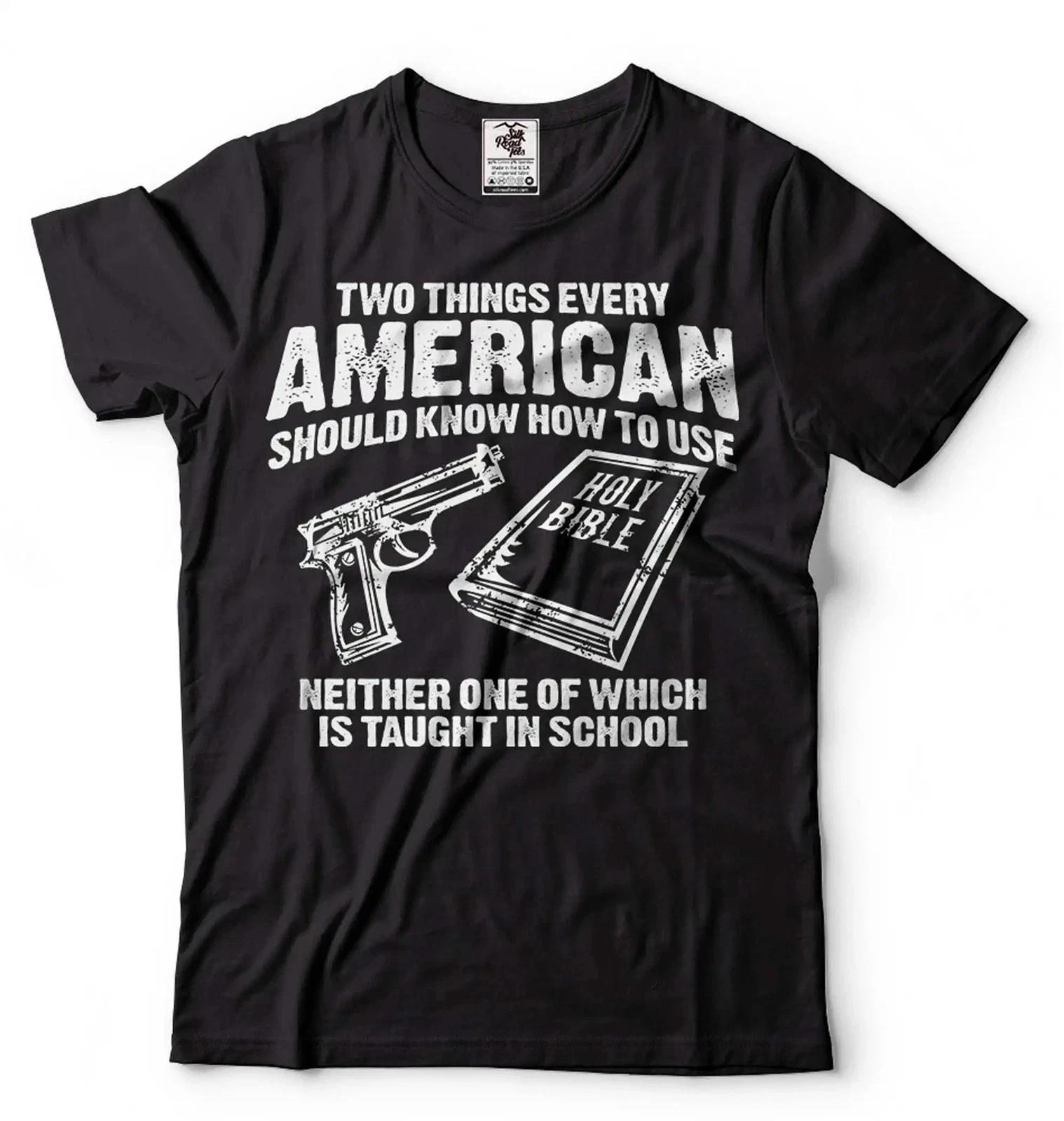 Guns And Holy Bible Shirt American Patriotic Tee 2nd Amendment Pro Gun Gift Tees 2XL