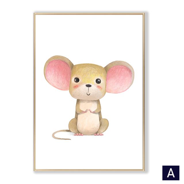 

Милый мультяшный детский постер с детскими животными, белка, улитка, детский постер, холст, художественный принт, настенная живопись, скандинавские детские украшения для детской комнаты, фотографии 21cm×30cm NoFrame