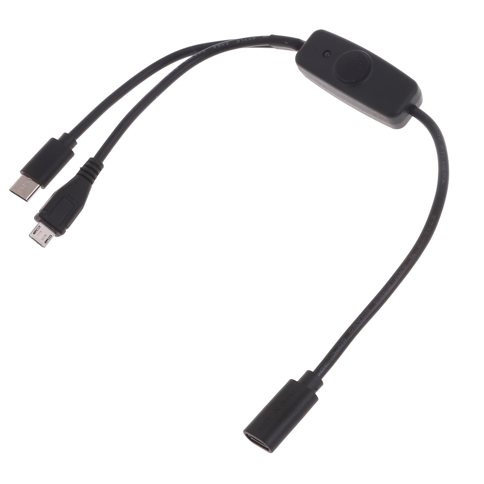 

2-в-1 USB C - Multi кабель для зарядки USB C - Micro USB + Type C кабель для зарядки с переключателями для телефона и нескольких устройств