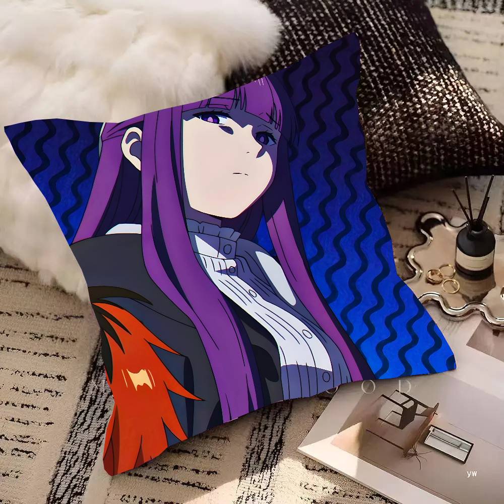 Fern Animation Frieren Beyond Journeys End Pillow Case Fashion Square Pillowcase Bedroom Sofa Room Ins Decoration Leisure