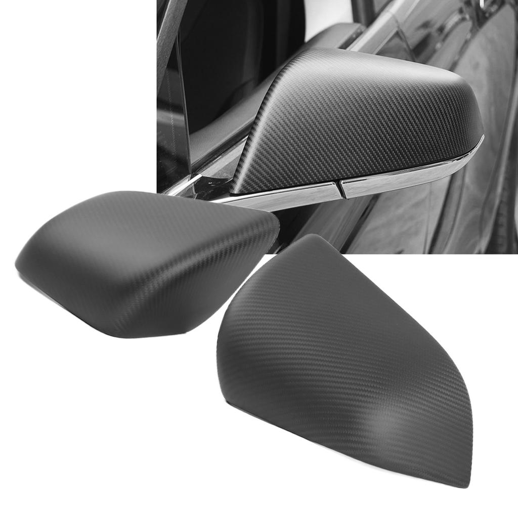 2pcs Side Rearview Mirror Cover Dry Carbon Replacement for 2021+(Light Color )