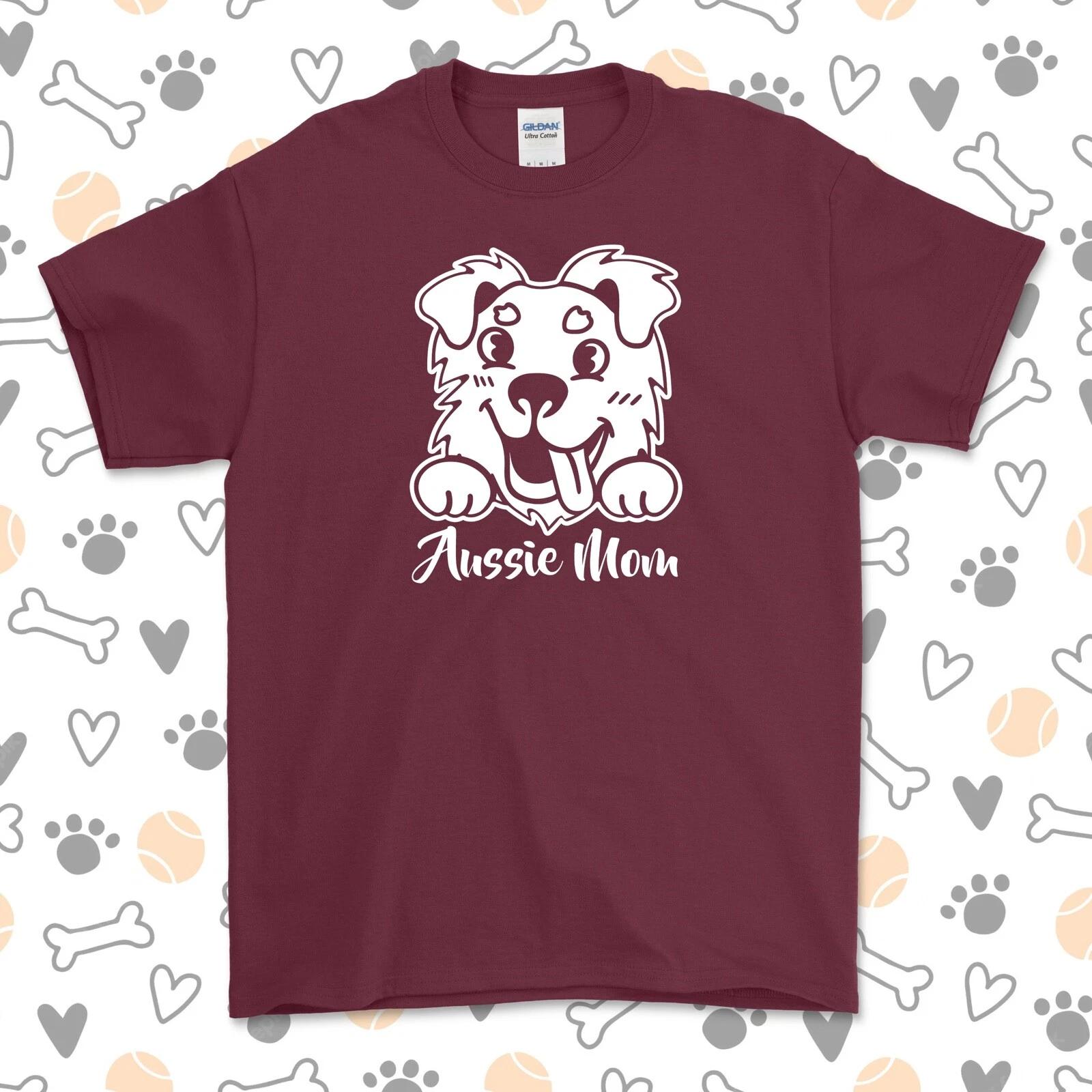 Aussie Mom T-Shirt | Australian Shepherd | Pick Your Color! | Dog Mom | L