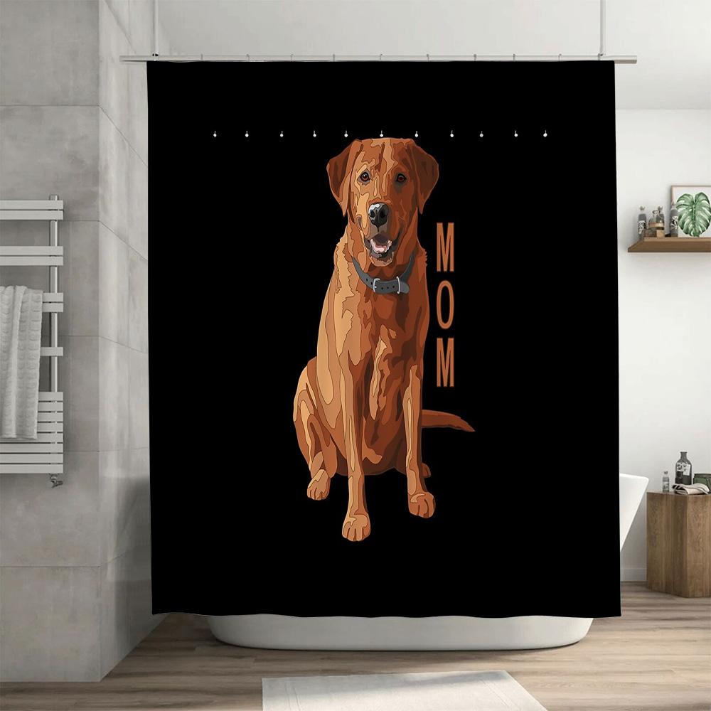 Golden Retriever Shower Curtain Dog Breed Pattern Bathroom Decor Pet Lover Gift Home Decor Waterproof Fabric Washable Wall Art