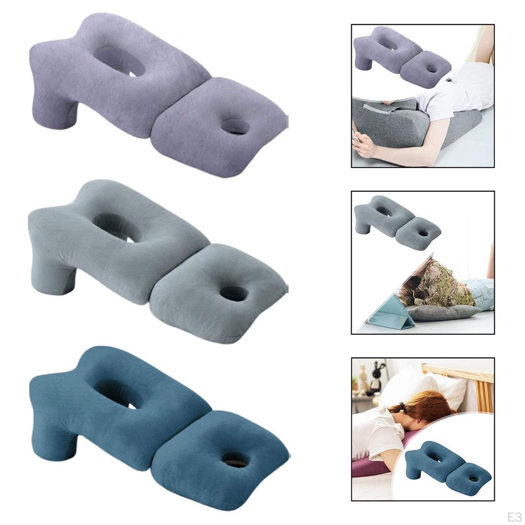 Face Down Pillow Home Massage Removable Cover, Versatile Soft Neck Support with Arm Hole for