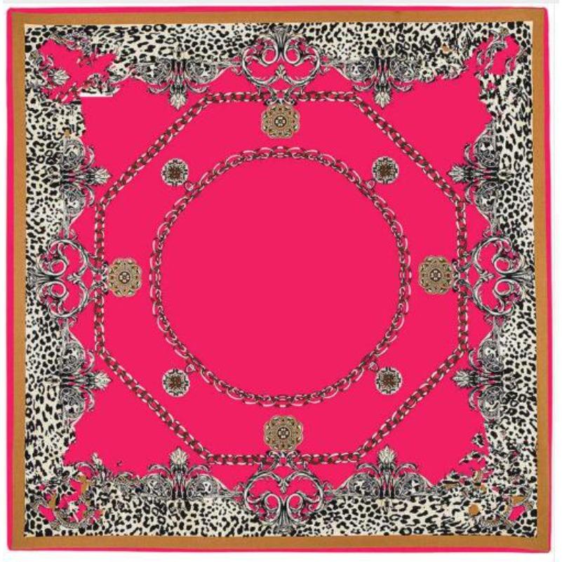 

Luxury Brand Giant Scarf In 100% Silk Twill Silk Scarf For Women,Leopard Paisley Print Large 130cm Square Scarves Female Hijab 130x130cm