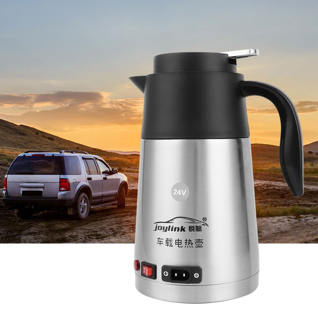 1200ML 24V Elektrischer Heizbecher Wasserkocher Edelstahl Wassererhitzer Flasche für Tee Kaffee Trinken Reise Auto LKW Wasserkocher