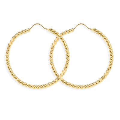 [Q7046] - Altın Kaplama 'Burma' Küpeler - 40 mm 3 mm