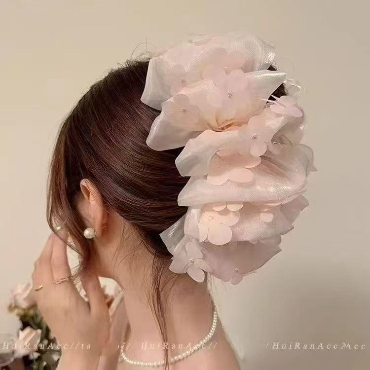 Elegant Faux Pearl Tassel Hair Clip with Bow for Women - Chic Updo Accessory
