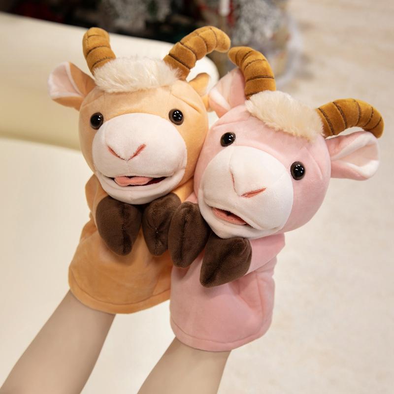 Plüsch Grasland Tier Cartoon Handpuppe Kawaii Ziege Lamm Alpaka Plüschtier Interaktives Requisit Geschichte Erzählen Früherziehung Geschenk