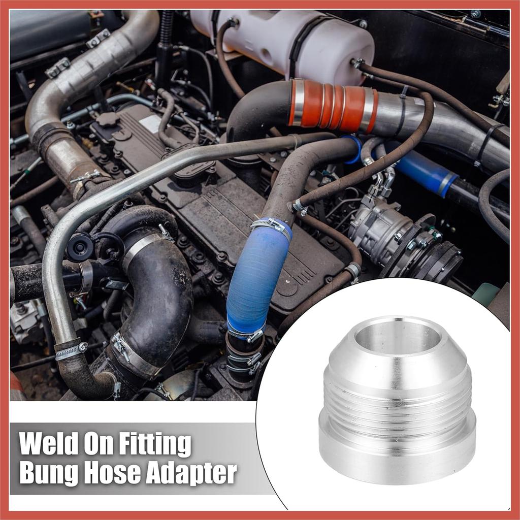 ACROPIX Car Auto 20AN Male Weld on Fitting Bung Hose Adapter Fuel Oil Aluminum Alloy Silver Tone Pack of 4 Car Parts