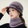 Pletená teplá čepice z králičích vlasů na podzim a zimu vhodná pro starší lidi středního věku s přidanou sametovou rybářskou čepicí Silná univerzální čepice