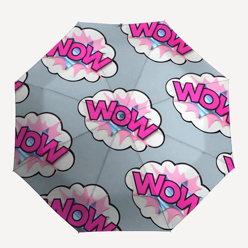 

1pc Wow Clouds Folding Umbrella , 8 Ribs Casual Durable Lightweight Portable Travelling Umbrella For Men & Women yy250728133
