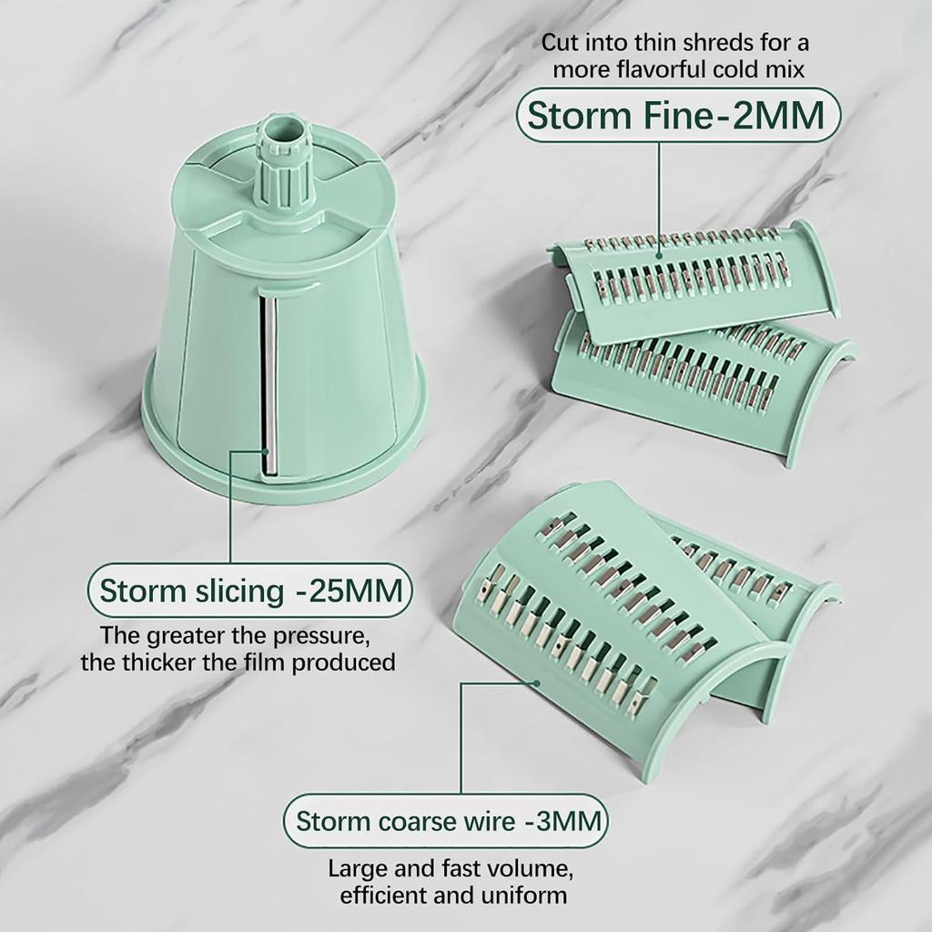 5 In 1 Rotary Cheese Grater Vegetable Slicer for Kitchen, Potato Ricer Microplane, Carrot Shredder Tool-Food Shredders with 5 Sets Interchangeable