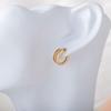 Korean Wave Double Row Rhinestone Ear Cuff with Zirconia for Women
