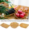 Multistyle Imitation Rattan Obstschale Retro Geflochten Handheld Aufbewahrung Rattan Geflochten Teetablett Kreatives Haus Süßigkeitenverpackung