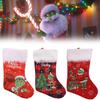 Plush Grinch Christmas Stocking Cozy Gift Bag For Kids Holiday Candy Holder