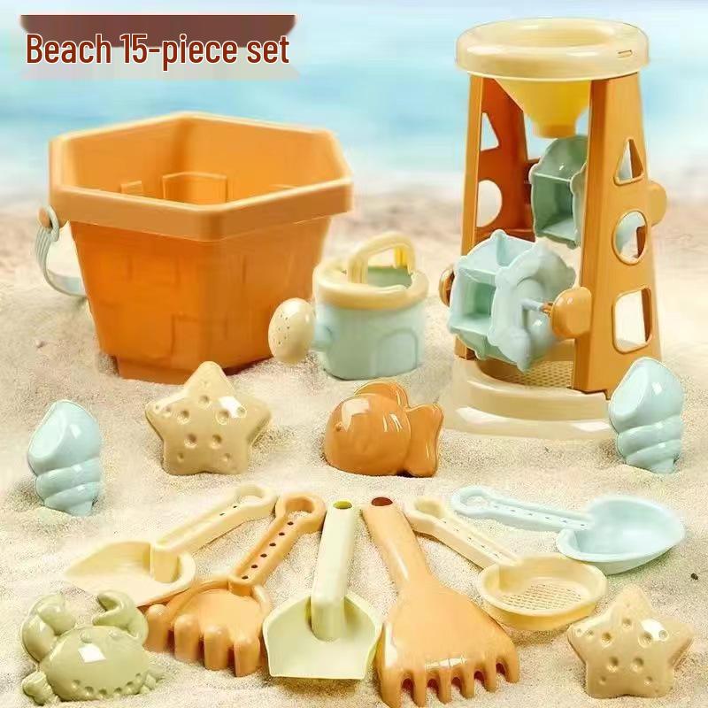 Children's Beach Sand Play Set: Beach Car, Digging Tools, Bucket, Hourglass