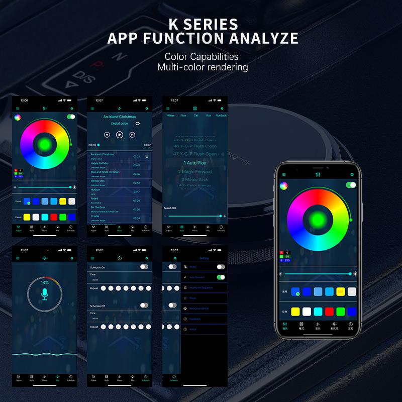 5M Car Ambient Light APP Control Dashboard Center Console Colorful LED Strip Interior Decorative Lamps Atmosphere Light