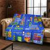 City Traffic Road Highway Runway Child Flannel Blanket Throw Blanket for Bedroom Living Room Bed Travel Camping Picnic Gift