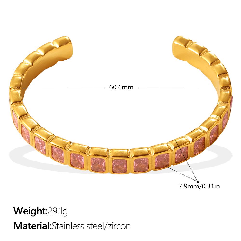 Многоцветный открытый браслет-манжета из кубического циркония в форме буквы С