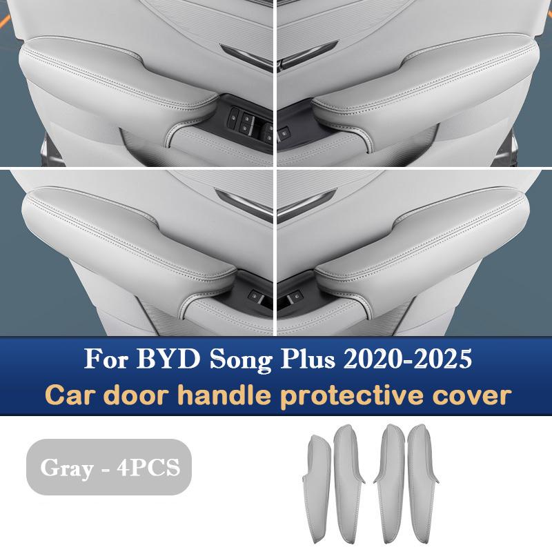 For BYD Song Plus Door Handle Covers Interior Leather Anti-Scratch Protectors Car Door Handle Gloves Armrest Box Cover