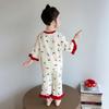 Girls' Summer Modal Pajamas - Cartoon Princess Style, Three-Quarter Sleeves. Perfect Air Conditioning Home Wear for Kids.