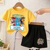 CMTXPaw Patrols Number T Shirt Shorts 2pcs Kids Birthday Clothes Set Cartoon Chase Marshall Boy Tracksuit Summer Children Tee Suit