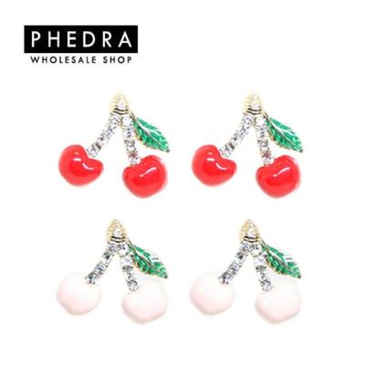 Women's Lovely Fruit Yellow Pink Pin Earrings