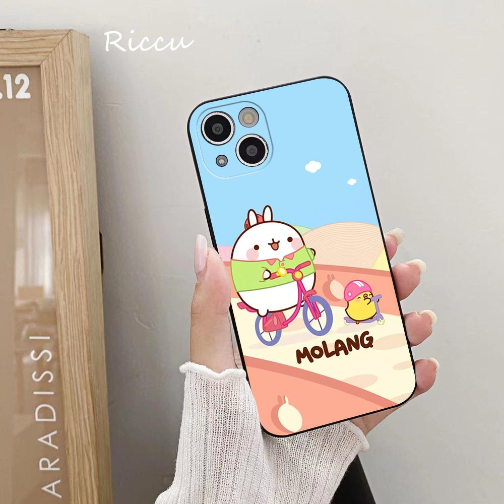 

Чохол для телефону Kawaii Molang Cartoon Anime Cat Phone Case 14 11 12 Pro 8 7 14 Plus X Pro 14 MAX 13 MINI XR XS iphone 14 13 М’які чохли для телефонів iphone 12 Pro