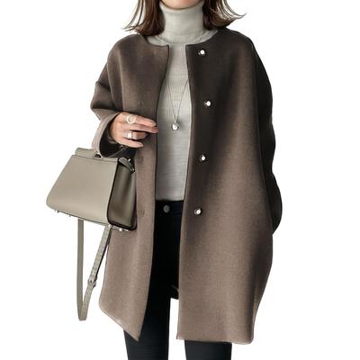 Blouson Long Button No Straight Solid Available In Plus Sizes and Perfect for Office or and Winter [Narebualo Cietupoop] Women's Coat, Jacket, Sleeve,