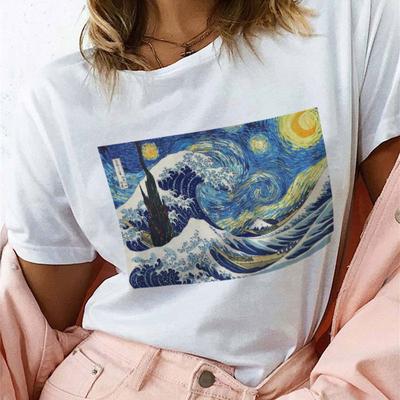 Van Gogh Malování Oblečení Hvězdná noc Dámské tričko Harajuku Streetwear Estetické tričko Kor