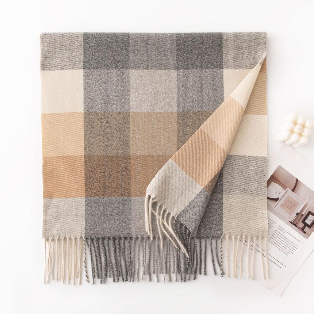 Girl's Shawl, Warm Scarf, Scarf, Couple's Scarf, Tassel, Gradient Color, Thick, Cold Proof, Warm Shawl