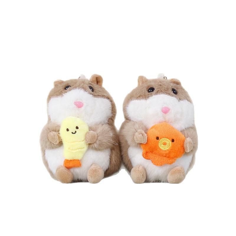 Plush Hamster Keychain Cute Cartoon Toy For School Backpack Kids Gift