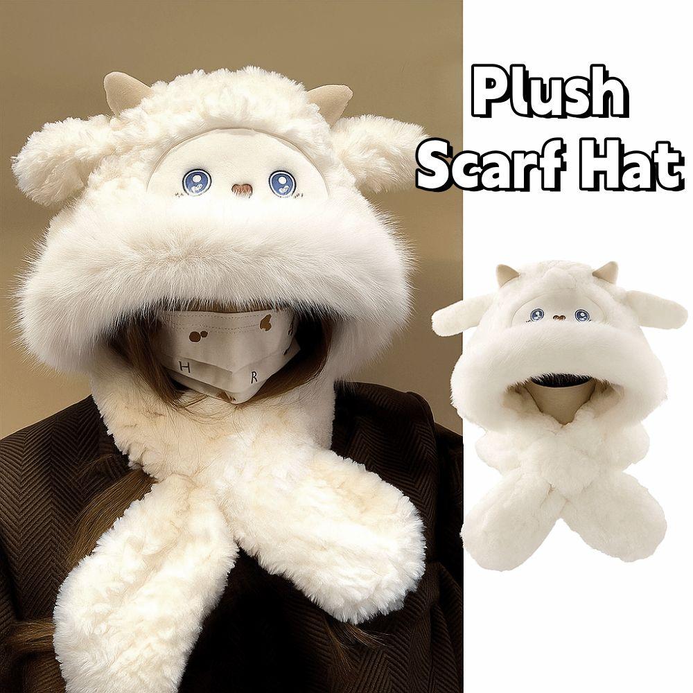 Cartoon Ear Protection Hat Warm Animals Beanie Hats Kawaii Lei Feng Cap  Girls