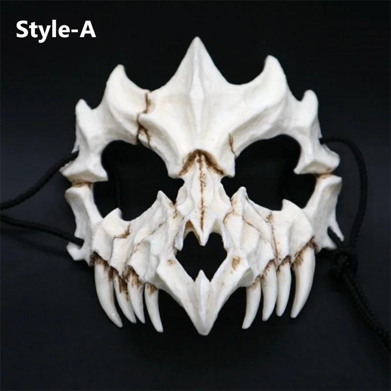 Halloween Dragon God Long Teeth Demon Cosplay Mask Eco-friendly Animal Theme Party Animal Skull Mask Halloween Props Accessor