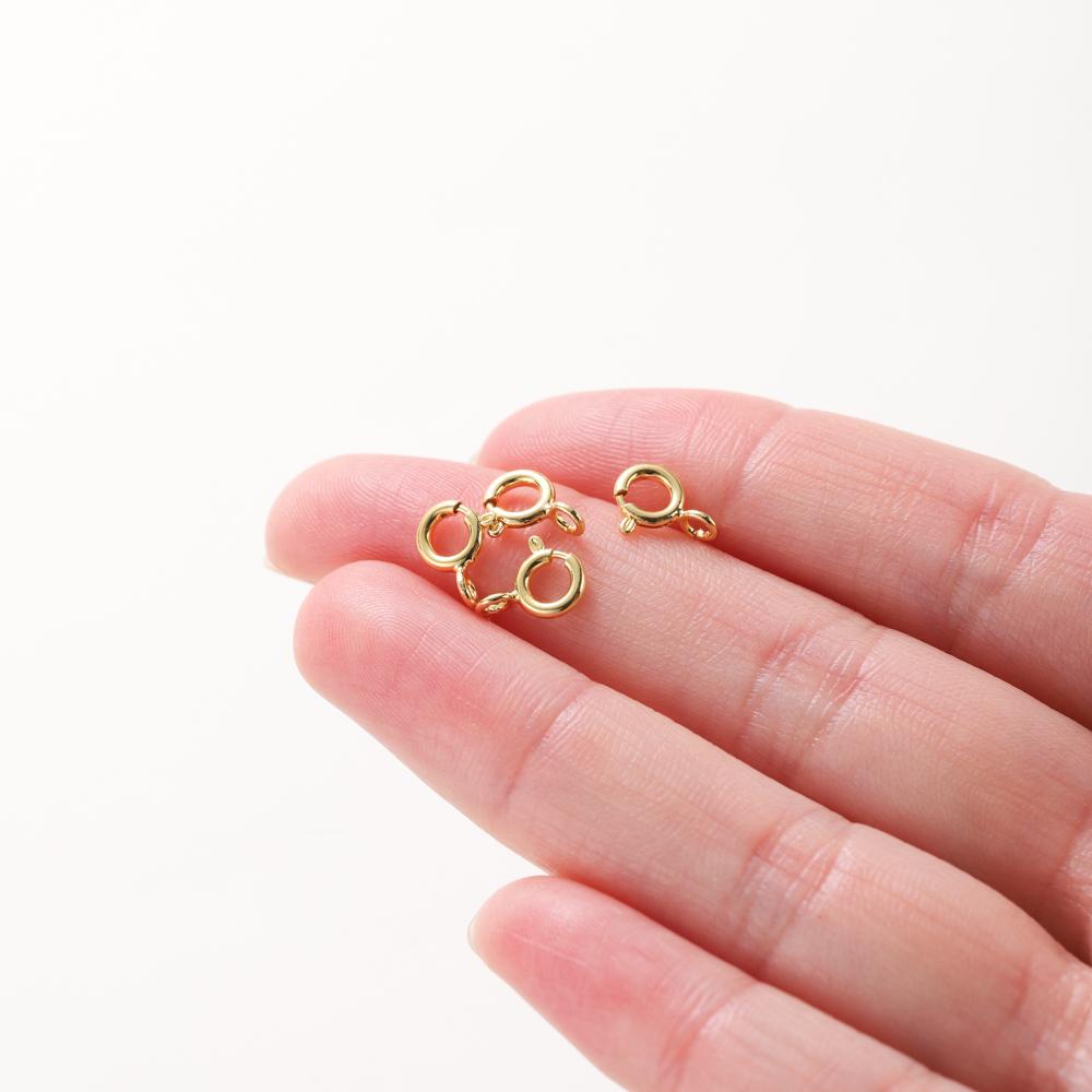 10 Stück/ 14K 18K Gold Runde Federstecker Mit Öse Offener Verbindungsverschluss Für DIY Schmuck Halskettenkettenherstellung Zubehör