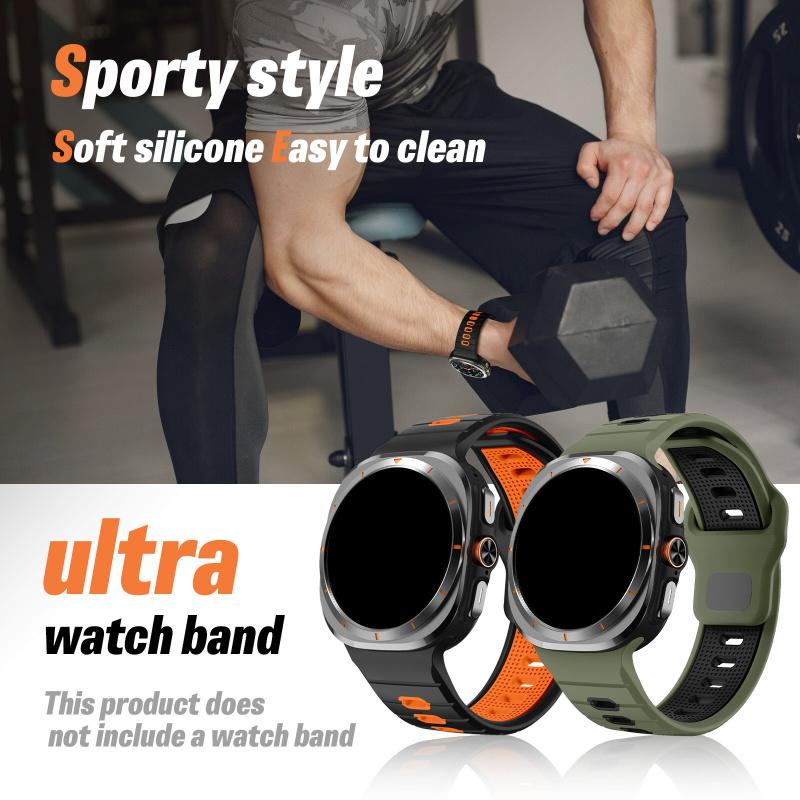 Silicone Strap with Horizontal Stripes for Galaxy Watch 7 Ultra sports strap breathable and comfortable Watch Band