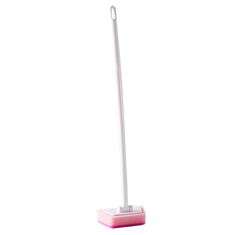 Long-Handle Bathroom Scrubber: Sponge Brush for Walls, Bathtub, Toilet, Floor, and Tile
