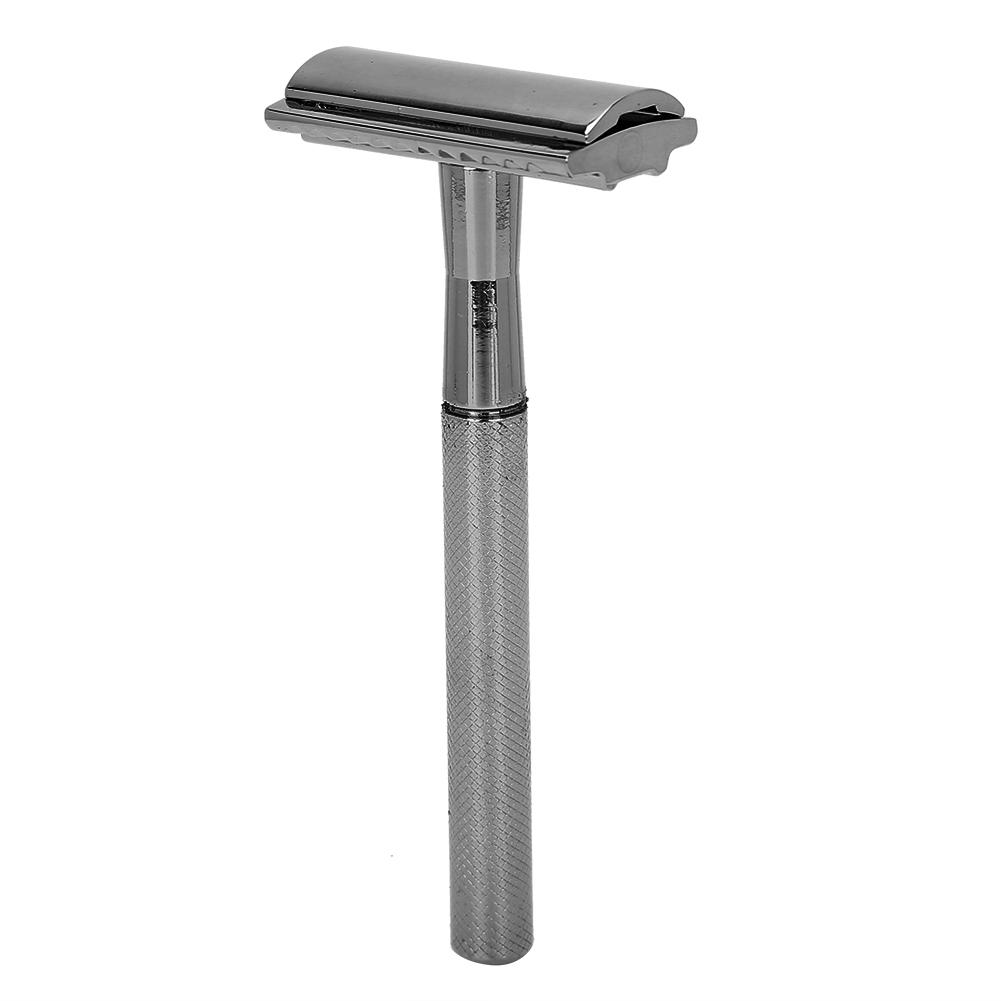 Men Manual   Zinc Alloy NonSlip CloseFitting DoubleSided Blade Shaving Knife(Silver )