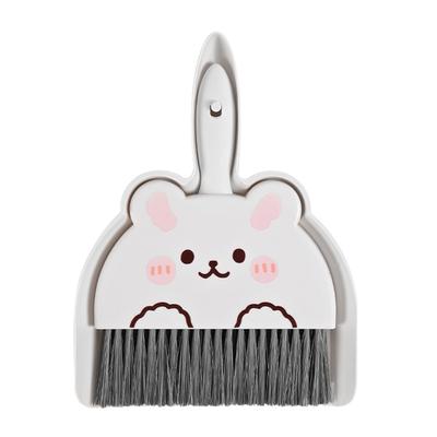 Dustpan and Brush Set Cartoon Mini Portable Cleaning Broom with Dust Pan for Desk Rabbit