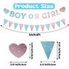 Boy or Girl Banner Gender Reveal Decorations, Pre-Strung Gold Glitter Baby Gender Reveal Decorations, No Diy He or She Party Decor for Girl Boy