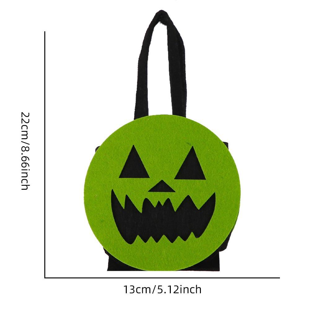 Felt Material Halloween Trick-or-Treat Bag Non-woven Tote Handheld Size Goody Bags Classic Elements Stereo Design