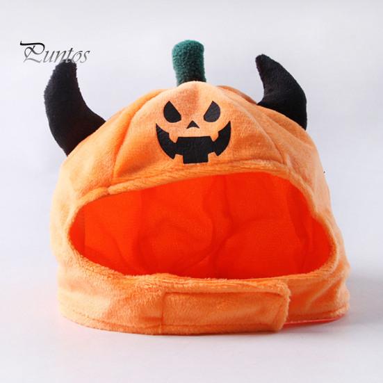 Comfortable Festive Outfit for Puppies Pet Halloween Pumpkin Hat, Funny Devil Horn Cat Plush Cozy Cute Spooky Festival Celebration Hat Cats